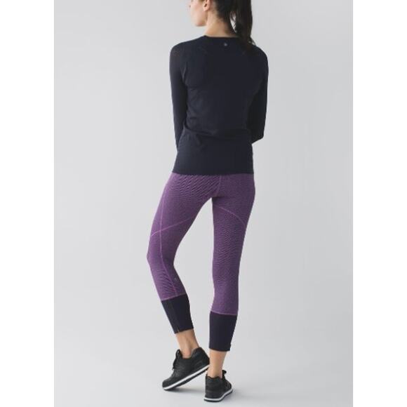 Lululemon Rebel Runner Leggings Purple Herringbone 6 - Picture 1 of 12